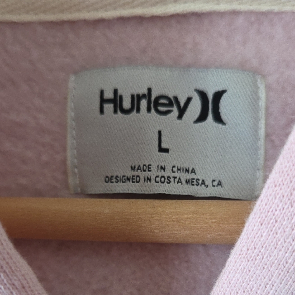 Hurley Light Pink Lost Horizon Graphic Hoodie Sz L NWT Soft Cotton Blend Comfy - Picture 2 of 13